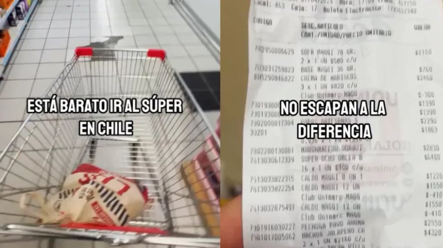 Es argentino, viajó Chile y quedó sorprendido por el precio de la comida en los supermercados